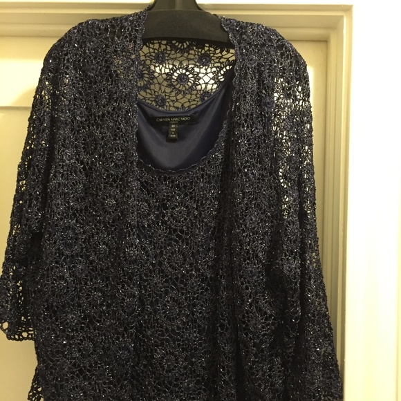 Carmen Marc Valvo Woman Evening Sweater Set - Picture 1 of 6